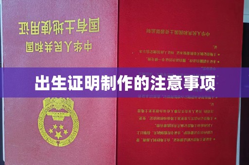 小金出生证明制作的注意事项