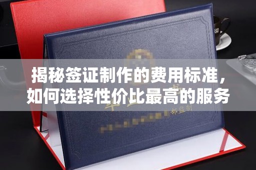 小金揭秘签证制作的费用标准，如何选择性价比最高的服务？
